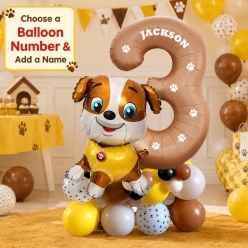 *Paw Patrol Rubble 5 FT Airfill Personalized Age Balloon Column